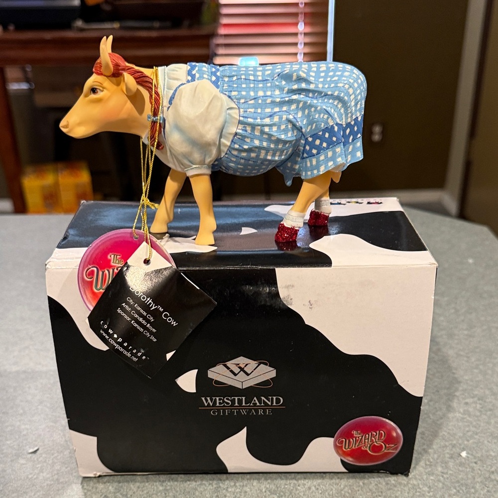 Westland Giftware Cow Figurine in Blue and White